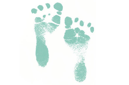 Teal Baby Footprints